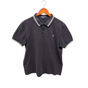 Fred Perry Polo Shirt Women's‎ XL Navy Twin Tipped Collar Short Sleeve Cotton
